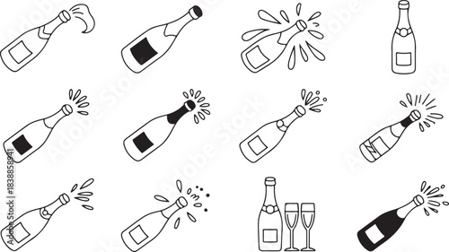 Celebrate Joyful Occasions with Sparkling Wine Bottles Popping Open