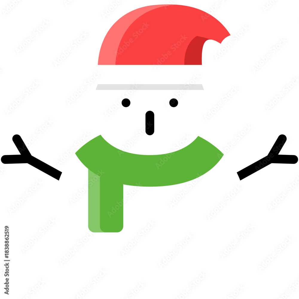 Obraz premium snowman icon illustration design with flat
