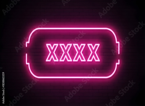 Xxxx neon sign on brick wall