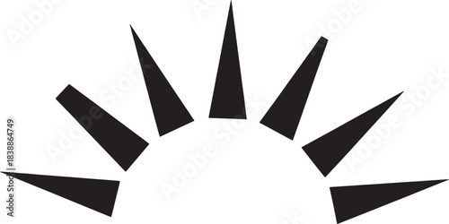 Stylized sunburst with sharp triangular rays light