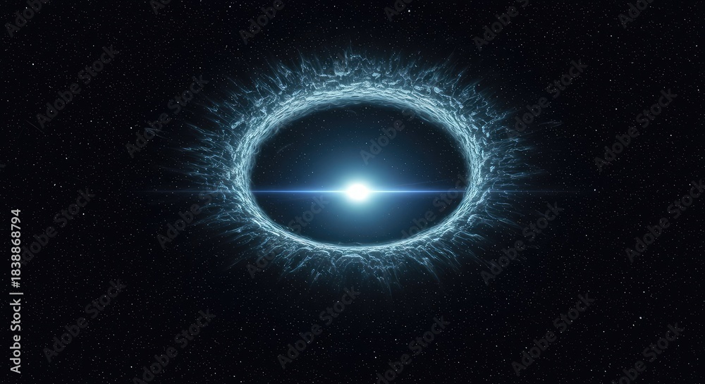 Naklejka premium Deep space conceptual geometry showing a massive gravitational well warping the fabric of spacetime, illustrating universal forces ,gravity ,empty ,structure