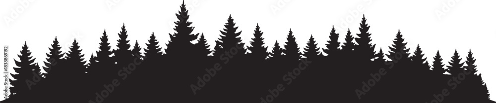 Fototapeta premium Forest Landscape Silhouettes 