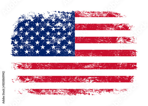 Us flag png. Isolated grunge brush stroke flag of usa illustration transparent png