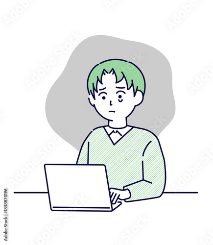 怒られて悲しいビジネスマンのイメージイラスト