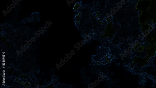 Sci-Fi Plasma Flow With Dark Abstract Neon Blue Contour. Ideal for Cyberpunk Aesthetics, Futuristic Tech, and Dynamic Night Vision background designs.