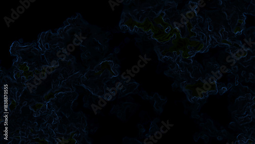 Sci-Fi Plasma Flow With Dark Abstract Neon Blue Contour. Ideal for Cyberpunk Aesthetics, Futuristic Tech, and Dynamic Night Vision background designs.