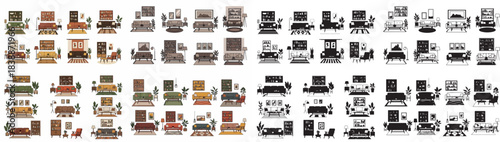 Living room furniture set collection in various styles