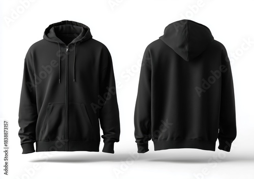 Black hoodie with a zipper on the front