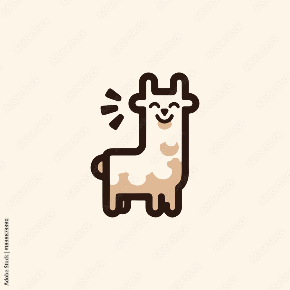 Fototapeta premium Happy Lama Logo