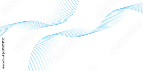 Abstract thin line wave background. Light blue dynamic stripe texture. Warped and curved lines wallpaper for tech design template