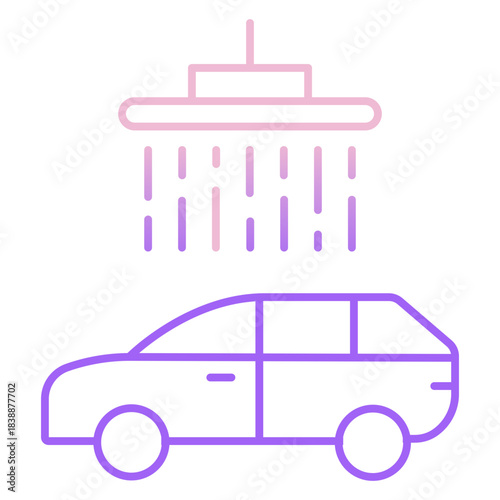 Outline Color Car Wash icon