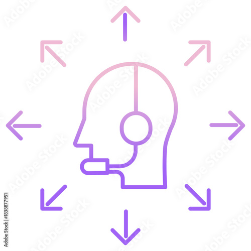 Outline Color customer call icon