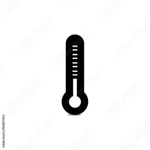 Medical thermometer icon minimal black design isolated on white background for temperature measurement