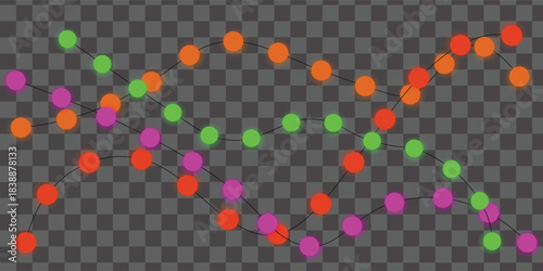 vector illustration of circle light or bulb with wire for decoration and poster design or editorial use with transparent background