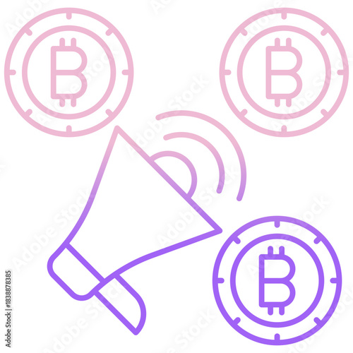 Outline Color bitcoin marketing icon