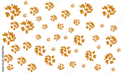 Seamless featuring autumn leaf and flower illustrations with a fiery color decoration set