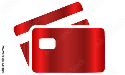 Red credit card icon illustration card label design template