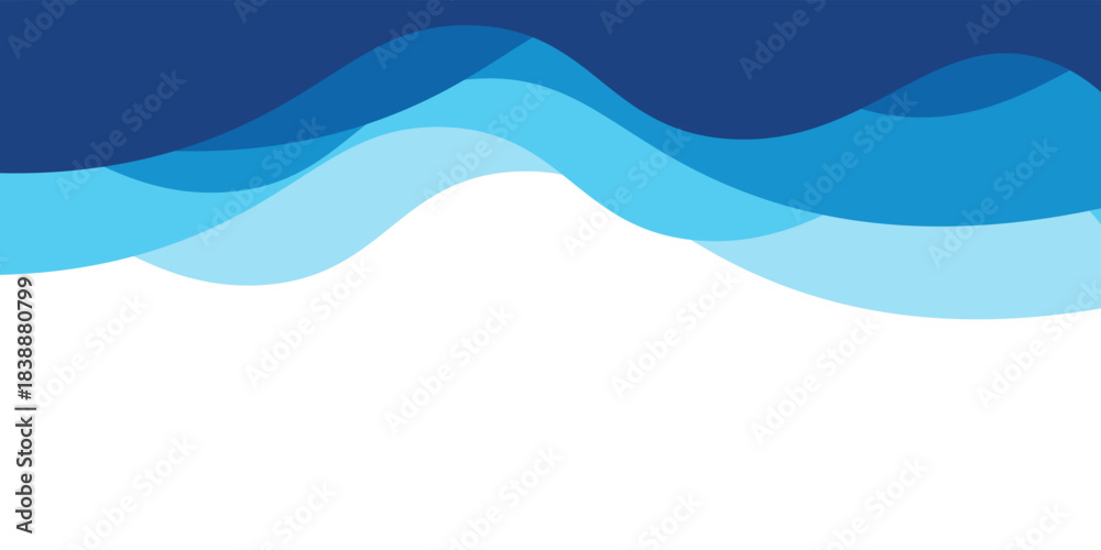 Fototapeta premium Abstract seamless sea waves layered vector background. Blue ocean waves. Water wave pattern design. modern design