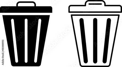 Digital Cleanup Duo: Trash Can and Delete Icon Set