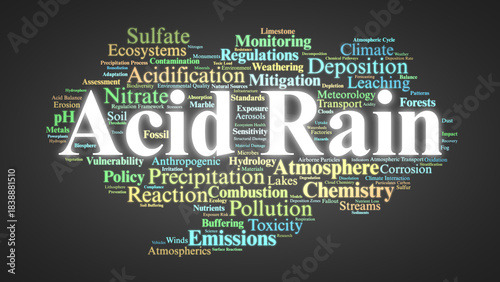 Tableau sur toile Acid Rain Word Cloud