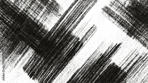 Abstract charcoal pencil sketch background, messy crayon scribble texture, black and white diagonal crosshatch stroke pattern