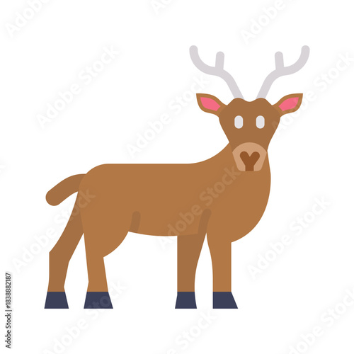 Deer icon vector image. Suitable for mobile apps, web apps and print media.