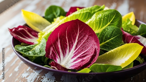 Mixed salad greens in a bowl