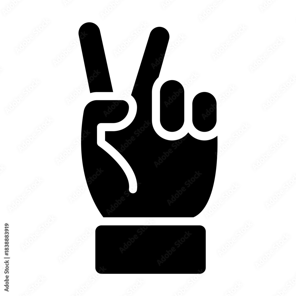 Obraz premium VictoryHand Vector Glyph Icon Design