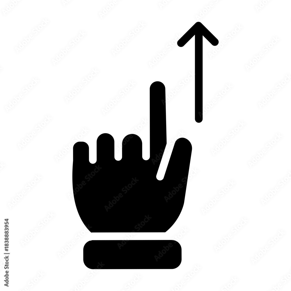 Fototapeta premium SwipeUp Vector Glyph Icon Design