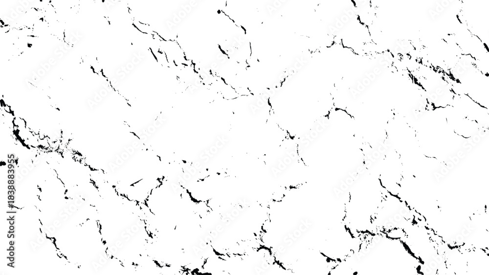 Naklejka premium High contrast black and white crack texture overlay, dark marble vein pattern, abstract broken glass grunge background