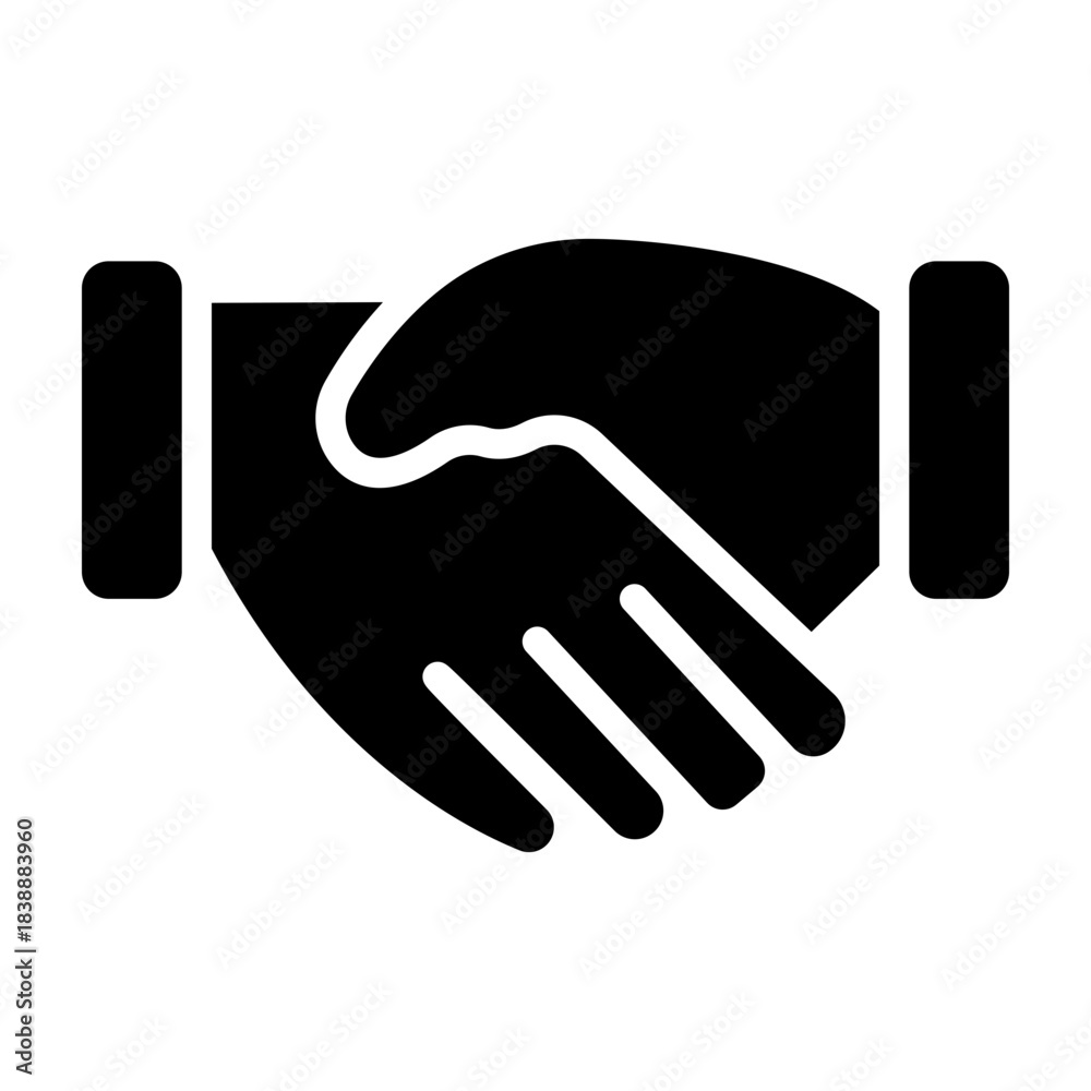 Obraz premium Handshake Vector Glyph Icon Design