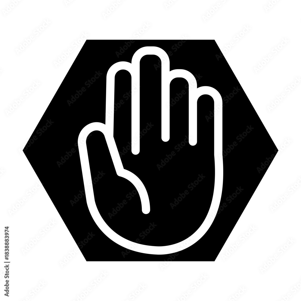 Obraz premium StopHand Vector Glyph Icon Design