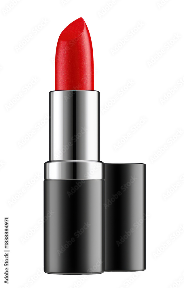 Fototapeta premium Red lipstick tube opening beauty cosmetic makeup product