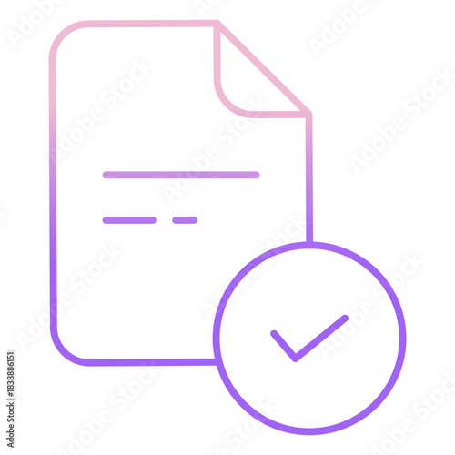 Outline Color Approved Document icon