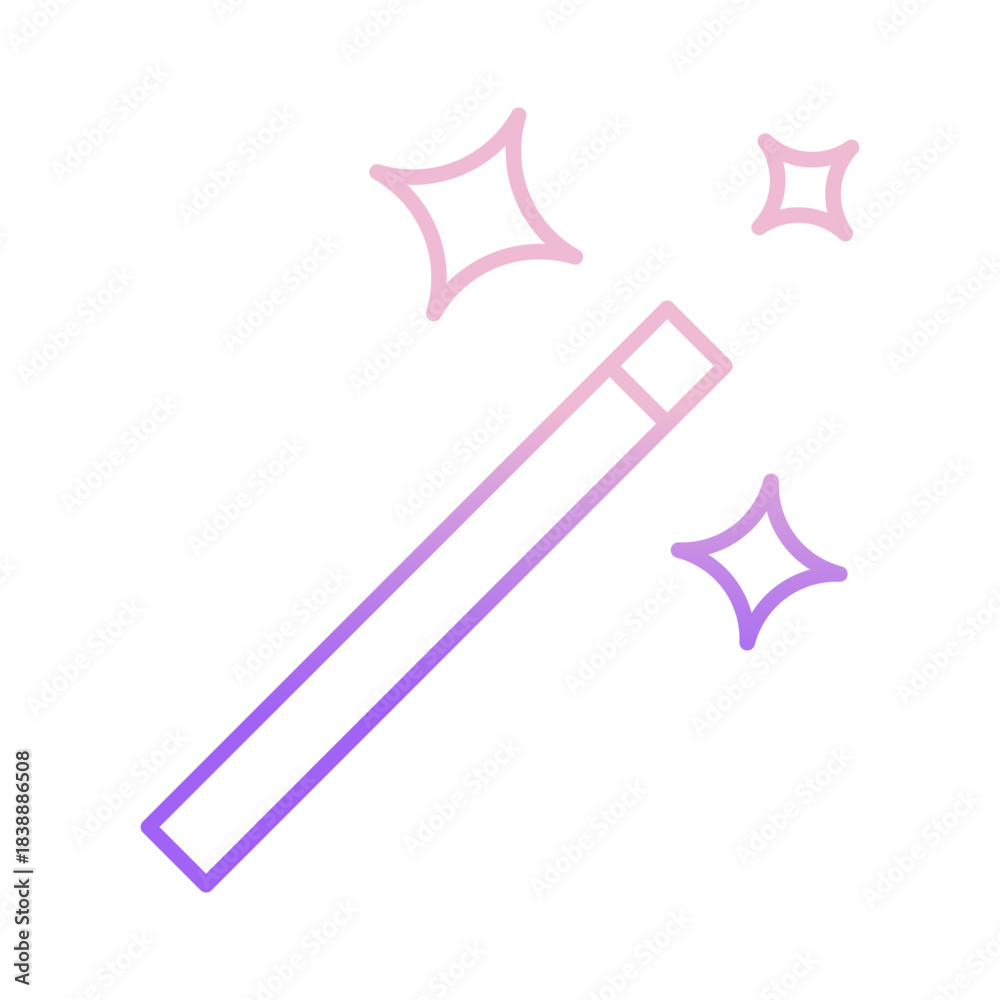 Fototapeta premium Outline Color magic wand icon