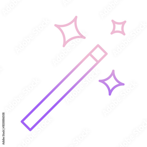 Outline Color magic wand icon