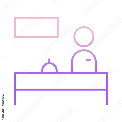 Outline Color Front Desk icon