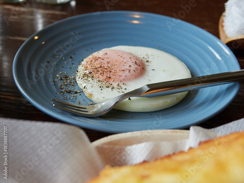 Canvas Print レストランの朝食の卵焼きの様子