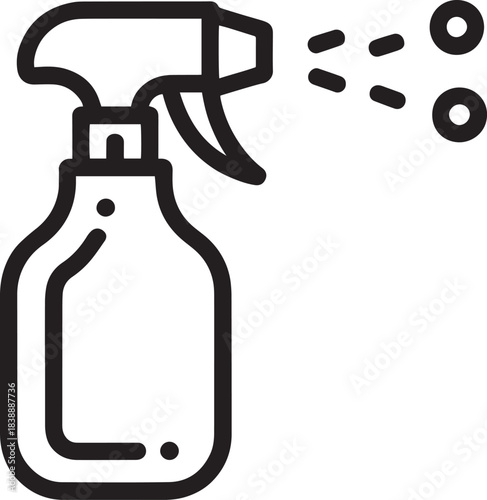 Disinfectant spray bottle outline icon Hygiene and cleaning symbol