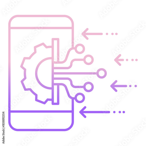 Outline Color Mobile settings icon