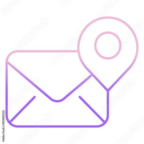 Outline Color Mail Location icon