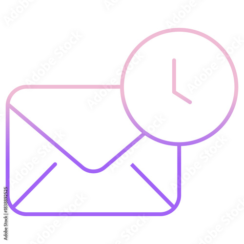 Outline Color Mail time icon