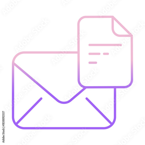 Outline Color Mail file icon