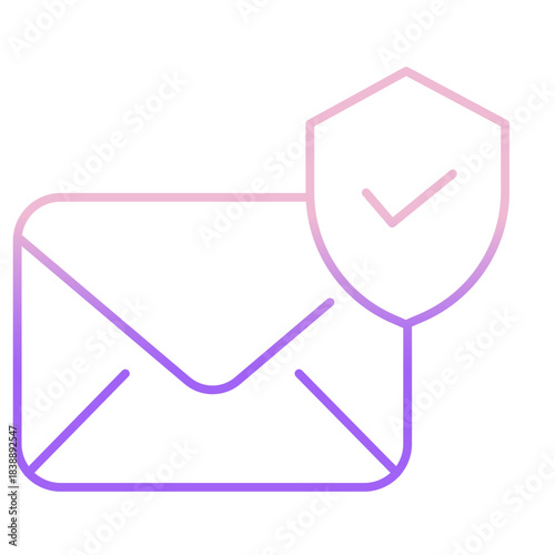 Outline Color Mail security check icon