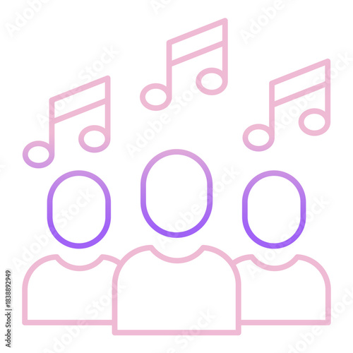 Outline Color Music audience icon