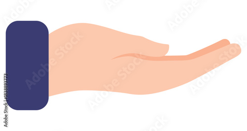 Hand palm up icon isolated on white background.