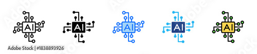 Ai Workflow Icon Set Multiple Style Collection