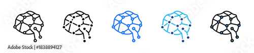 Neural Network Icon Set Multiple Style Collection