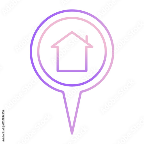 Outline Color Home map icon