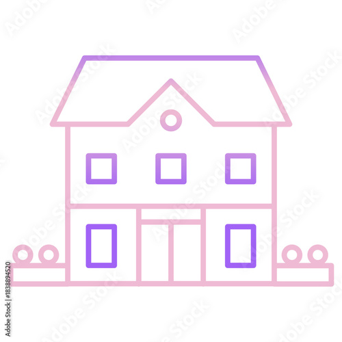 Outline Color Big house icon